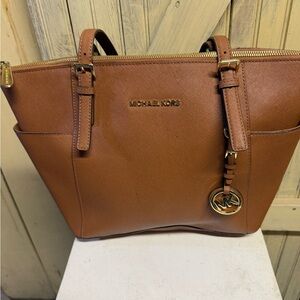 Michael Kors Brown Leather Shoulder Bag